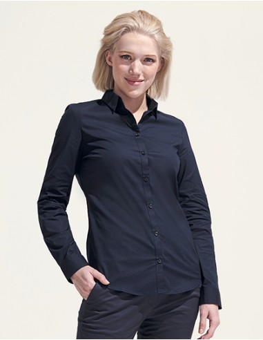 S-01427-Womens Long Sleeve Stretch Shirt Blake
